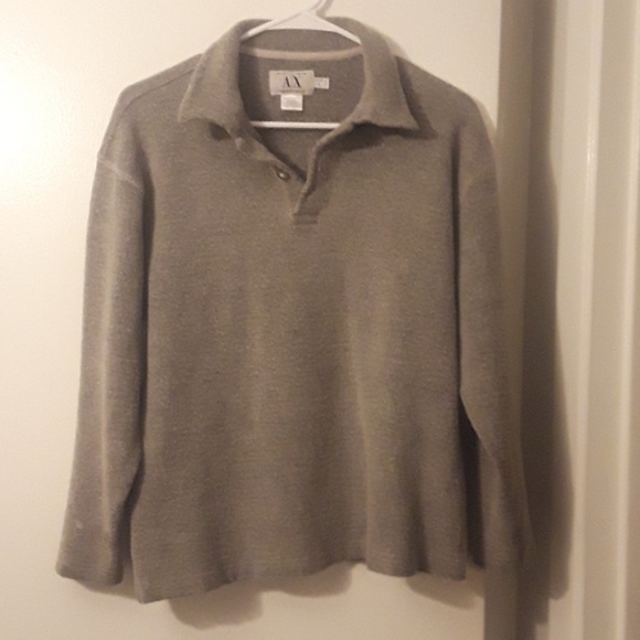 Armani exchange large 55% wool grey sweater - Picture 3 of 3